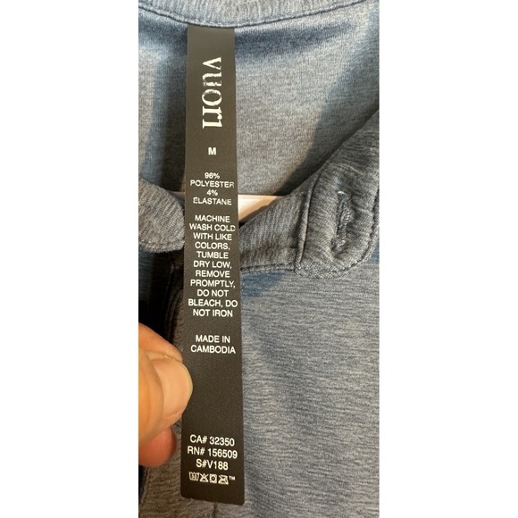 Vuori Strato Tech Polo Shirt Mens Medium Blue Short Sleeve Athletic Stretch Soft - Picture 2 of 4